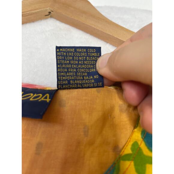 VTG MS Moda Made in India Rainbow sz S Cotton Button Front Tie Back Maxi Dress - Picture 6 of 9